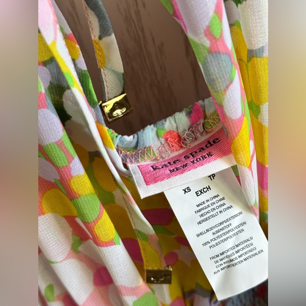Kate Spade Colorful Floral Dots Beach Cover Up  MIDI Dress - Picture 10 of 11